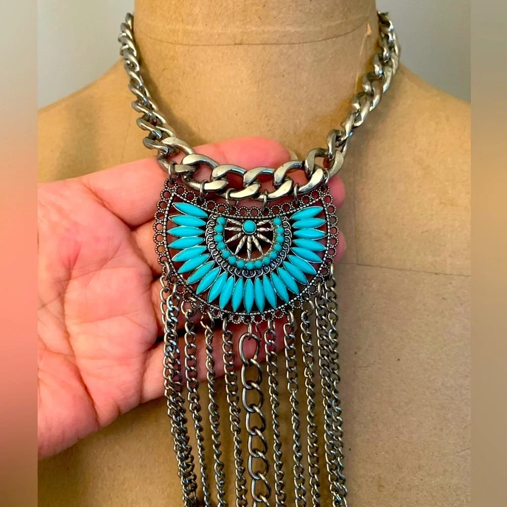 Southwestern Bohemian Boho Statement Necklace